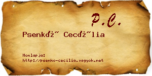 Psenkó Cecília névjegykártya