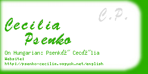 cecilia psenko business card